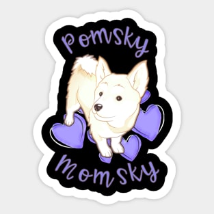 Pomsky Momsky White Haired Pomsky Mom Sticker